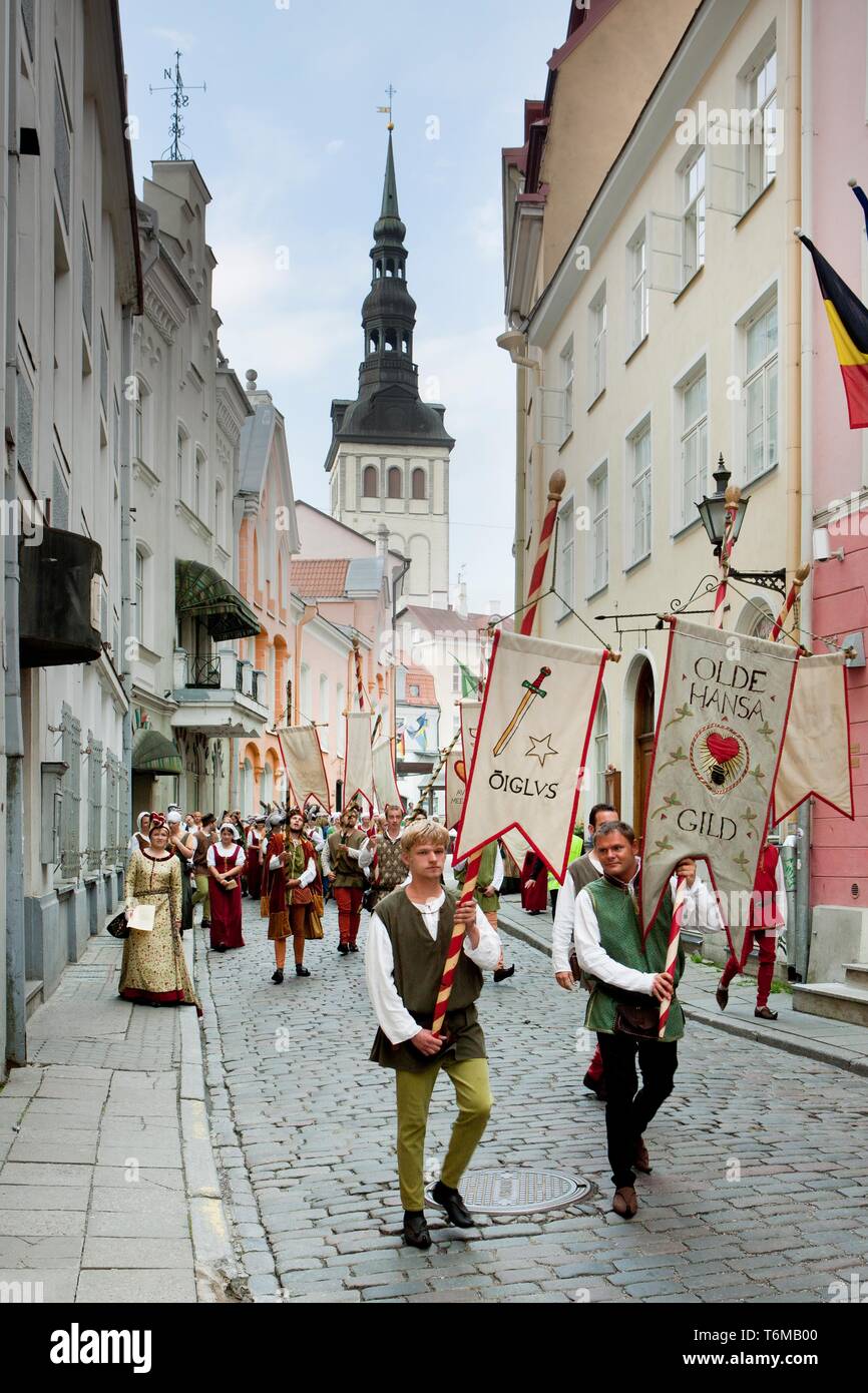 La Fête médiévale de Olde Hansa à Tallinn Banque D'Images