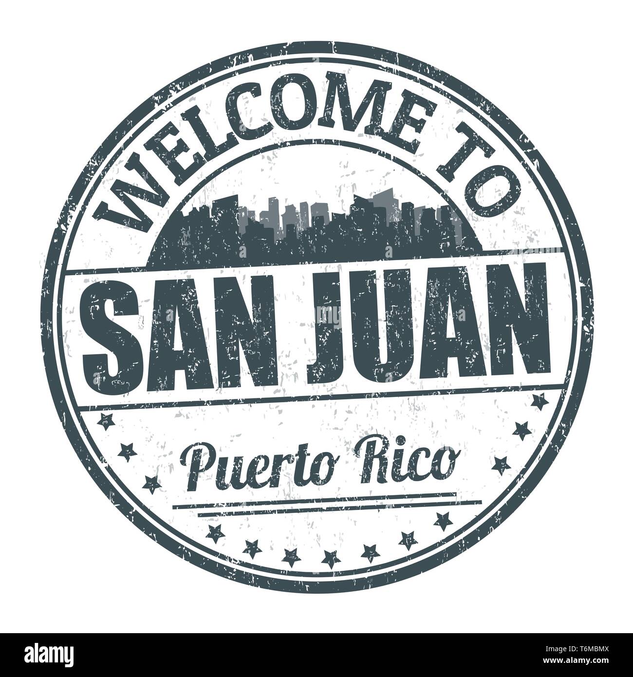 Bienvenue à San Juan signer ou apposer sur fond blanc, vector illustration Illustration de Vecteur