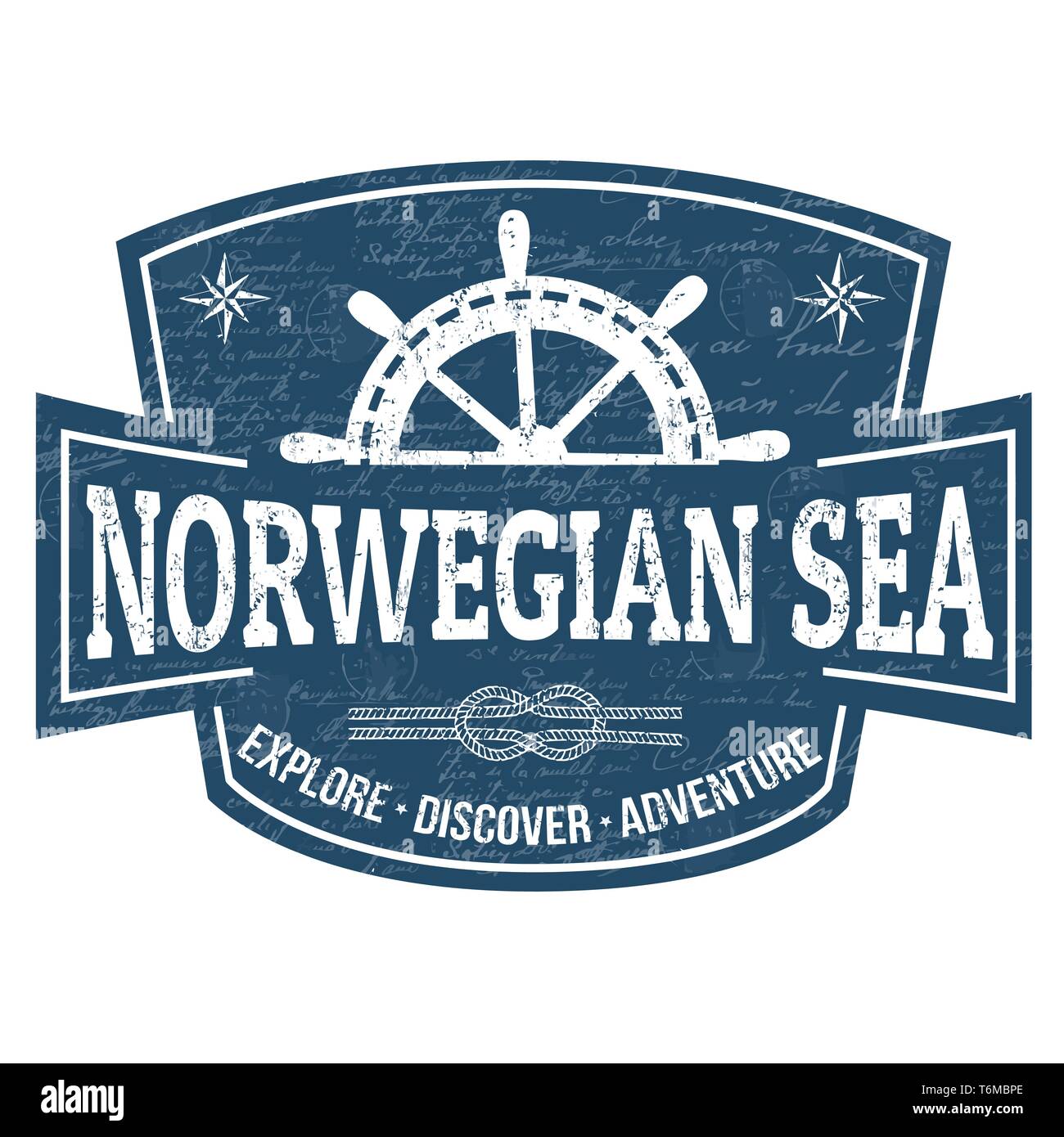 Mer de Norvège signer ou apposer sur fond blanc, vector illustration Illustration de Vecteur