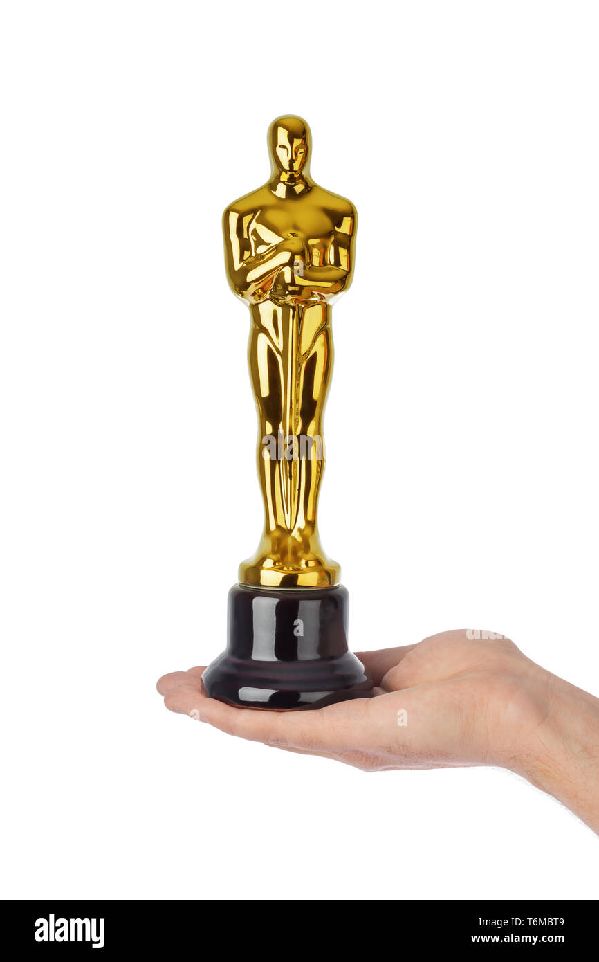 La main avec attribution de cérémonie des Oscars Banque D'Images