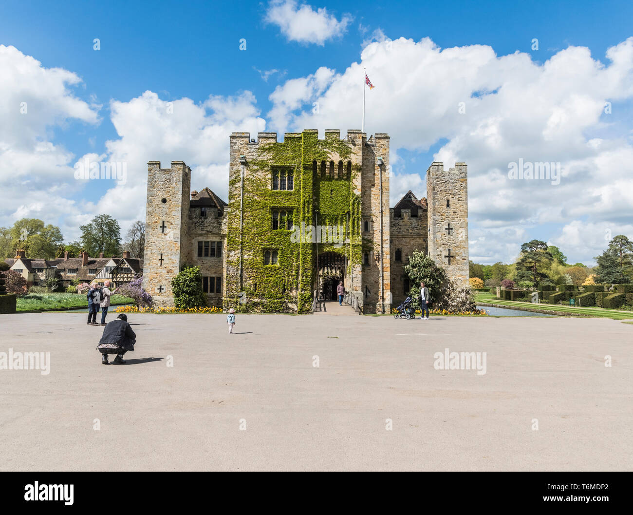La destination touristique populaire de Hever Castle et motifs dans Kent, près de Saint-hippolyte, la maison ancestrale d'Anne Boleyn, seconde épouse du roi Henri VIII Banque D'Images