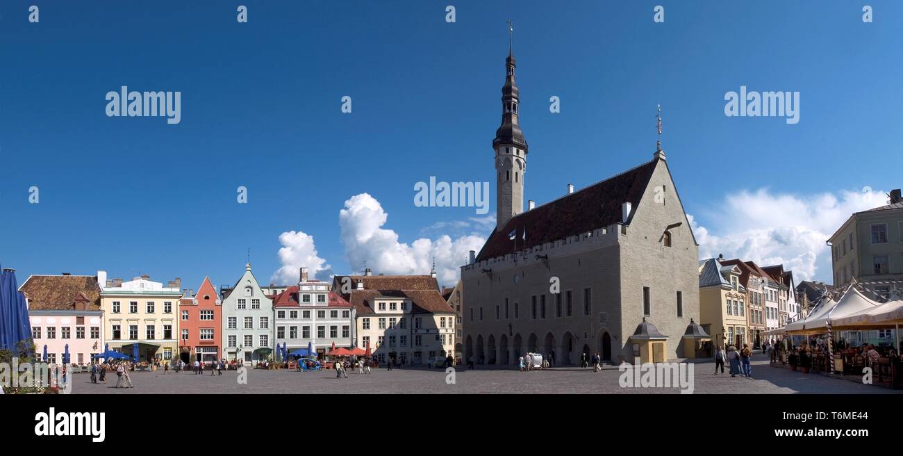 La place de l'Hôtel de ville de Tallinn Banque D'Images