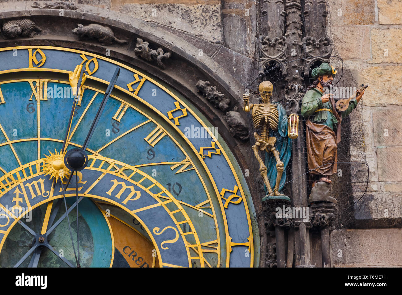 Vieille horloge astronomique de Prague - République Tchèque Banque D'Images