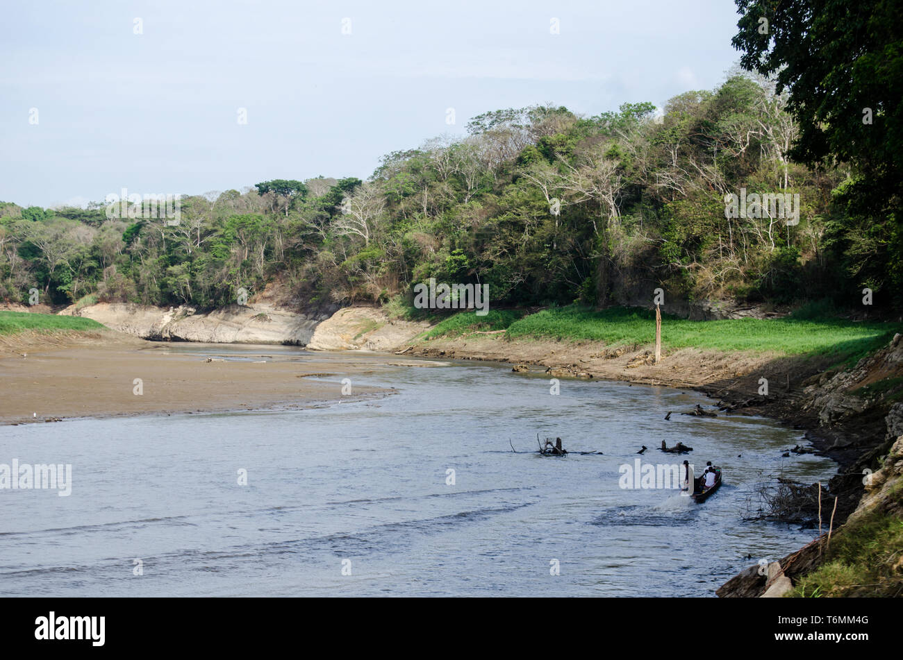 Sécheresse touche Lac Alajuela et rivière Chagres qui fournit la majeure partie de l'eau nécessaires à l'exploitation du Panama Banque D'Images