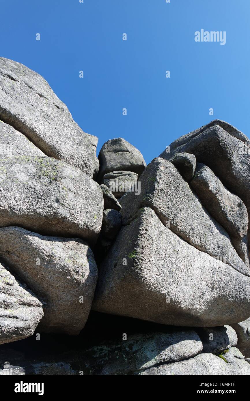 Monts des Géants. Sur les roches de granit, Szrenica Banque D'Images