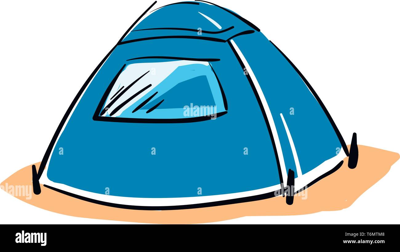 Tente de camping bleu vector illustration Illustration de Vecteur