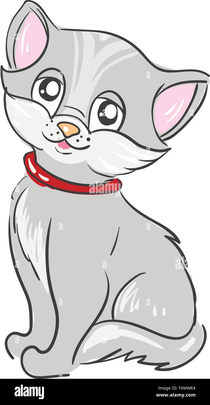 Joli chat gris Illustration de Vecteur