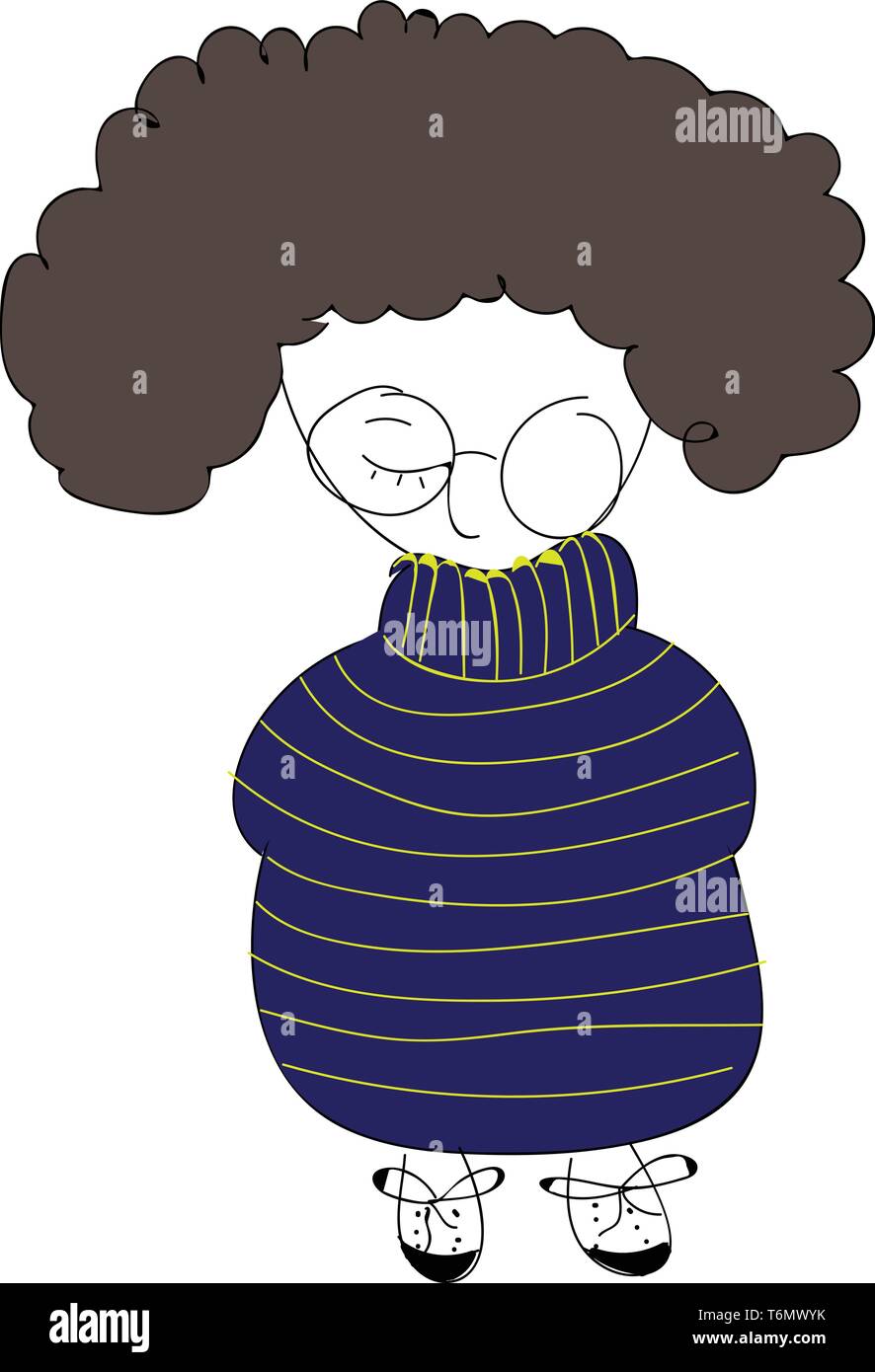 Enfant avec des cheveux bouclés vector illustration Illustration de Vecteur