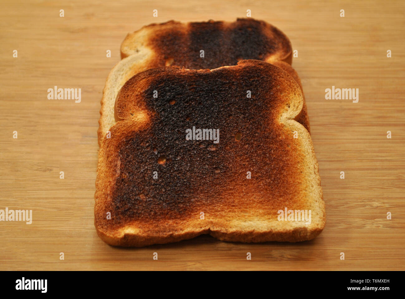 Burnt Toast de pain de blé Banque D'Images