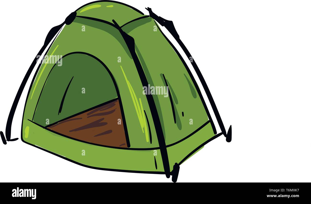 Tente de camping vert vector illustration Illustration de Vecteur