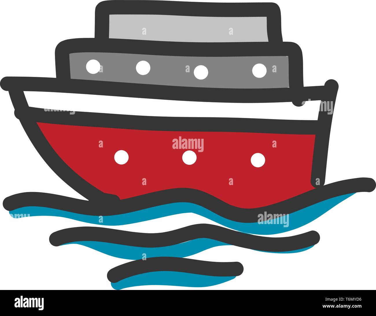 Vector illustration bateau rouge sur fond blanc Illustration de Vecteur