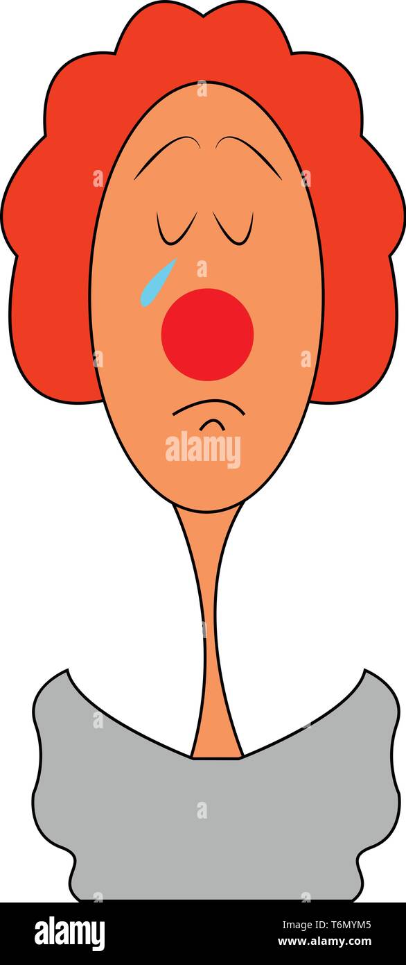 Clown triste illustration vecteur sur fond blanc Illustration de Vecteur