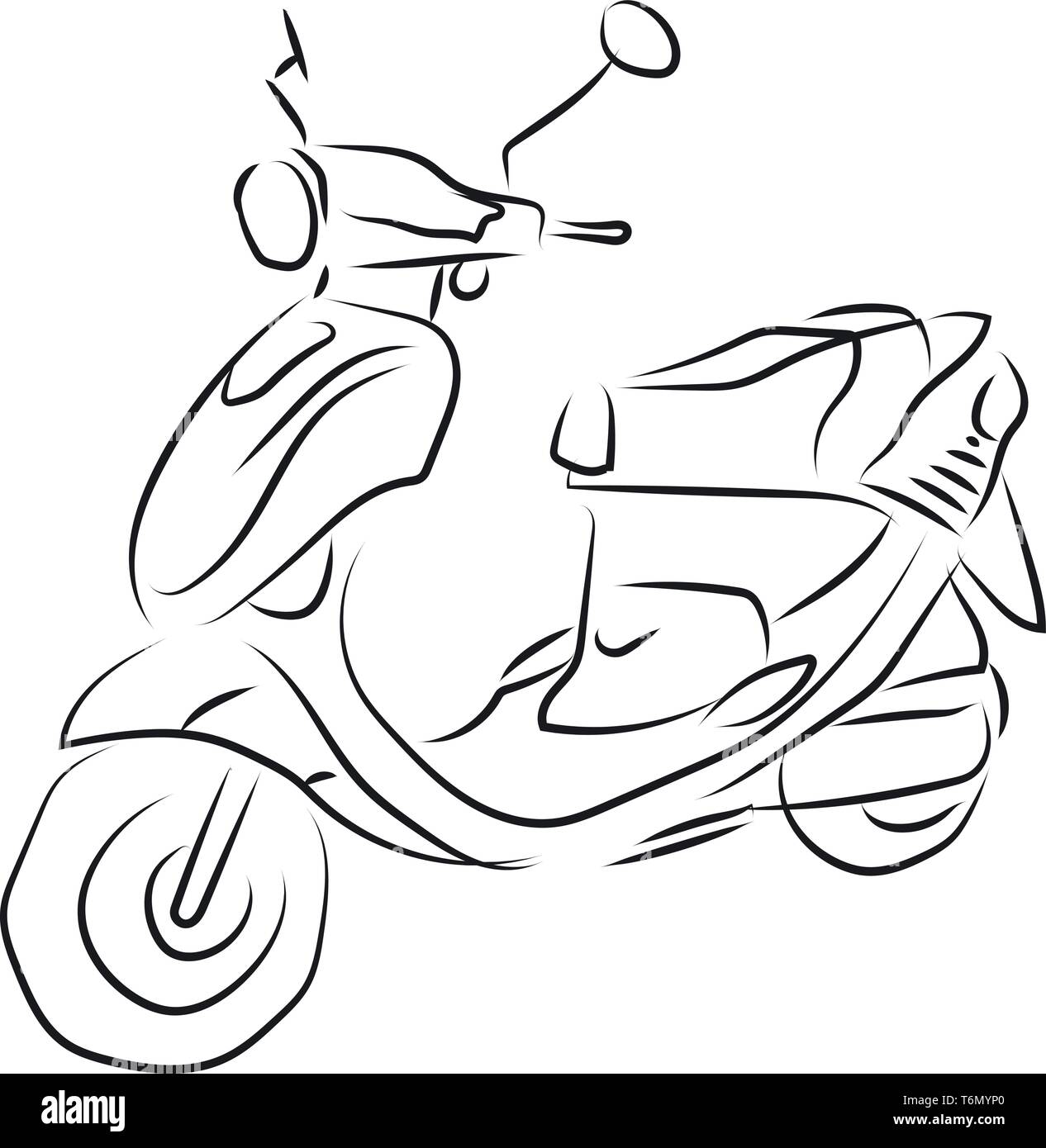 Vector illustration croquis Scooter sur fond blanc Illustration de Vecteur