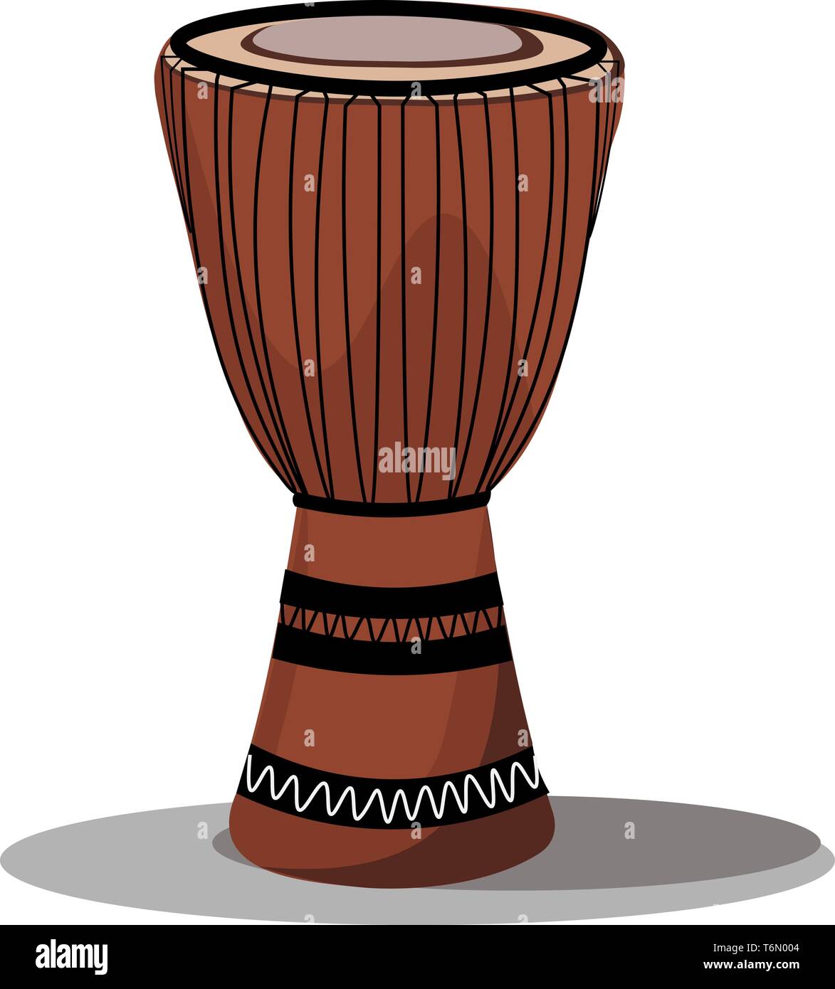Un très grand tambour africain traditionnel qui est prêt à jouer un dessin en couleur ou de l'illustration vectorielle Illustration de Vecteur