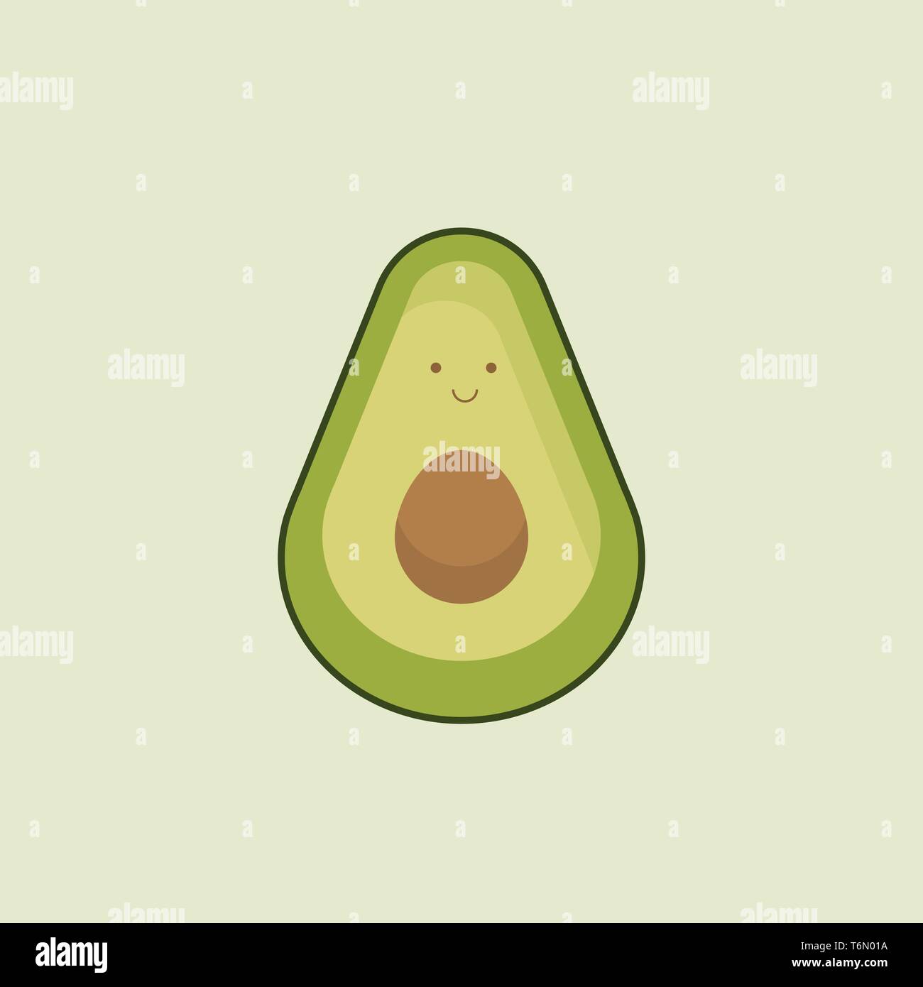 La santé de l'avocat vert dépeint comme un joli smiley cartoon vector dessin en couleur ou de l'illustration Illustration de Vecteur
