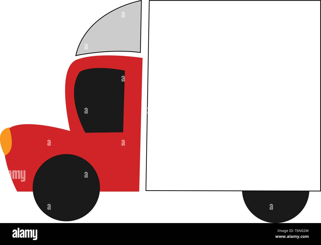 Une grosse voiture rouge avec une remorque à elle ce qui a quatre roues vector dessin en couleur ou de l'illustration Illustration de Vecteur
