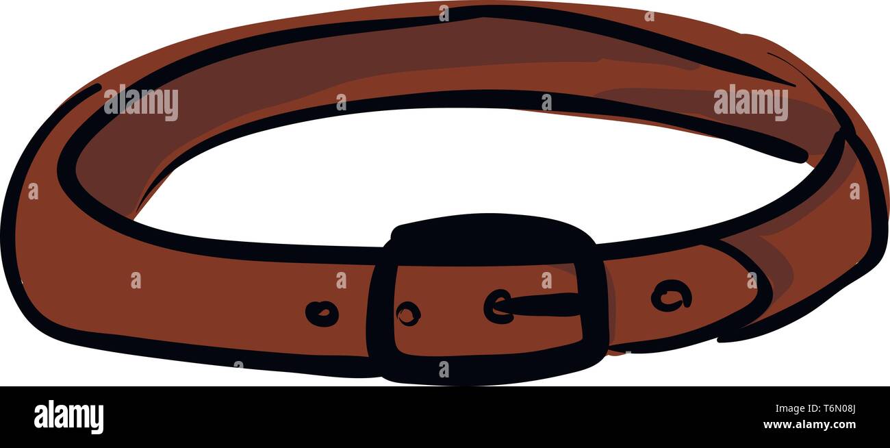 Une ceinture marron avec une boucle noire et 4 trous vector dessin en couleur ou de l'illustration Illustration de Vecteur