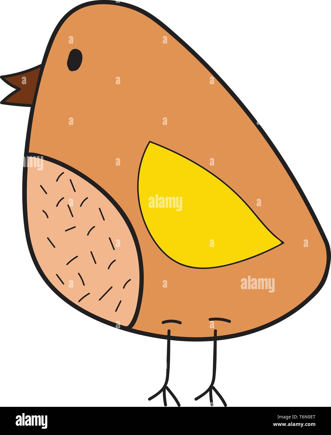 Un mignon petit oiseau brun qui est chubby et attend sa proie vector dessin en couleur ou de l'illustration Illustration de Vecteur