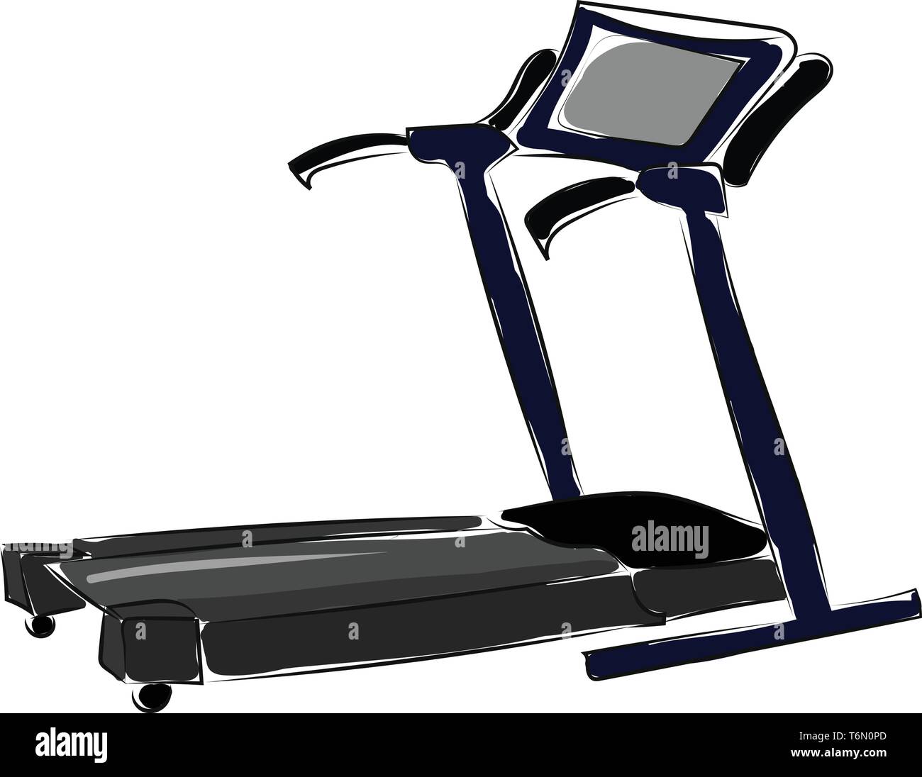 Un tapis roulant avec un moniteur pour suivre les entraînements vector dessin en couleur ou de l'illustration Illustration de Vecteur