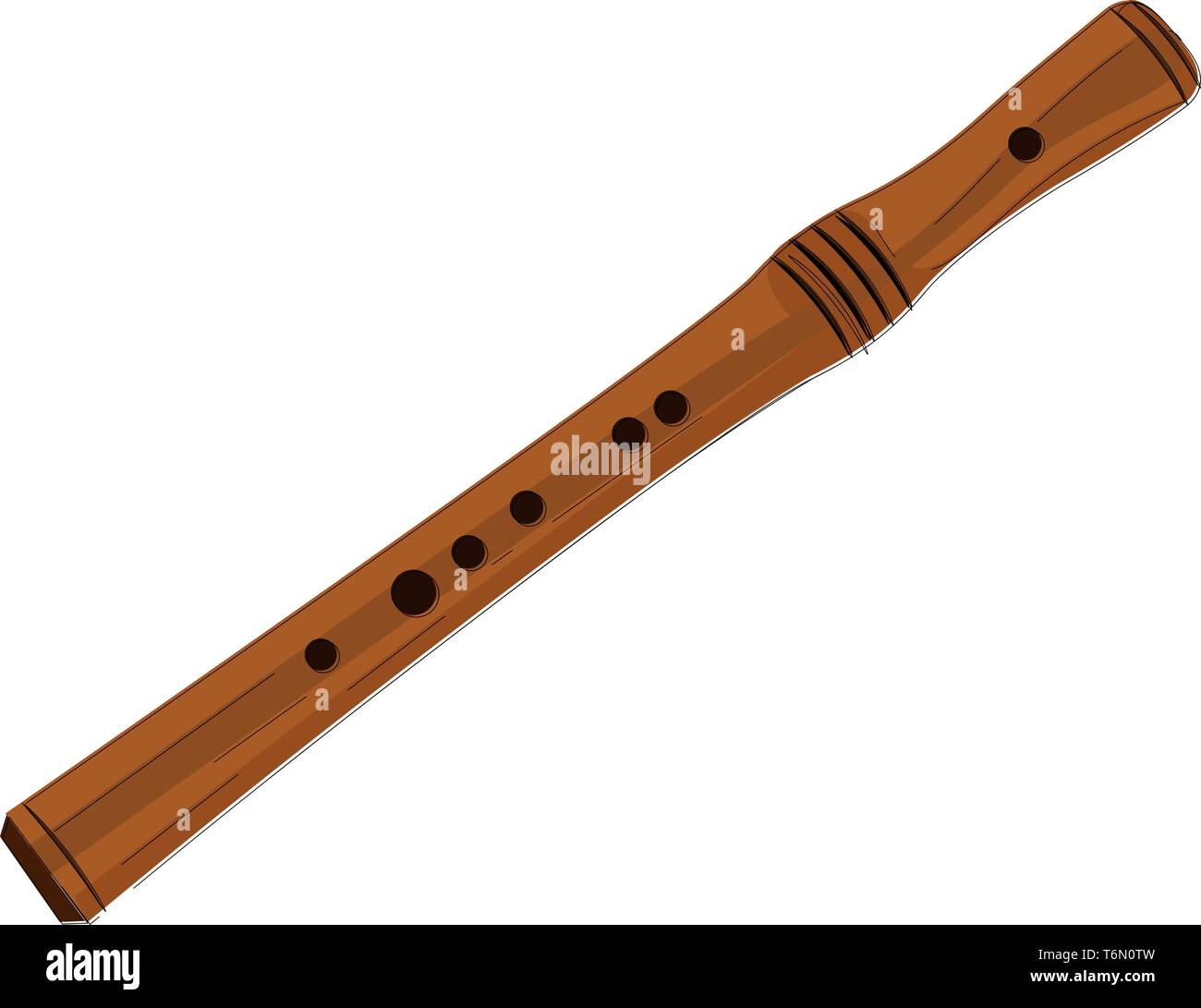Un instrument de musique appelé vecteur flûte dessin en couleur ou de l'illustration Illustration de Vecteur