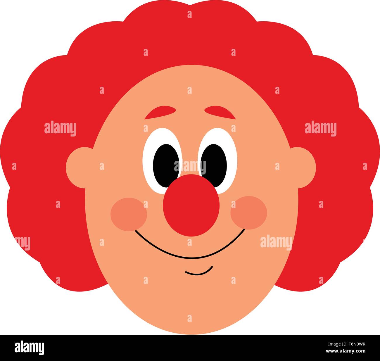 Un visage de clown au gros nez et des cheveux couleur orange un vecteur de dessin ou d'illustration Illustration de Vecteur