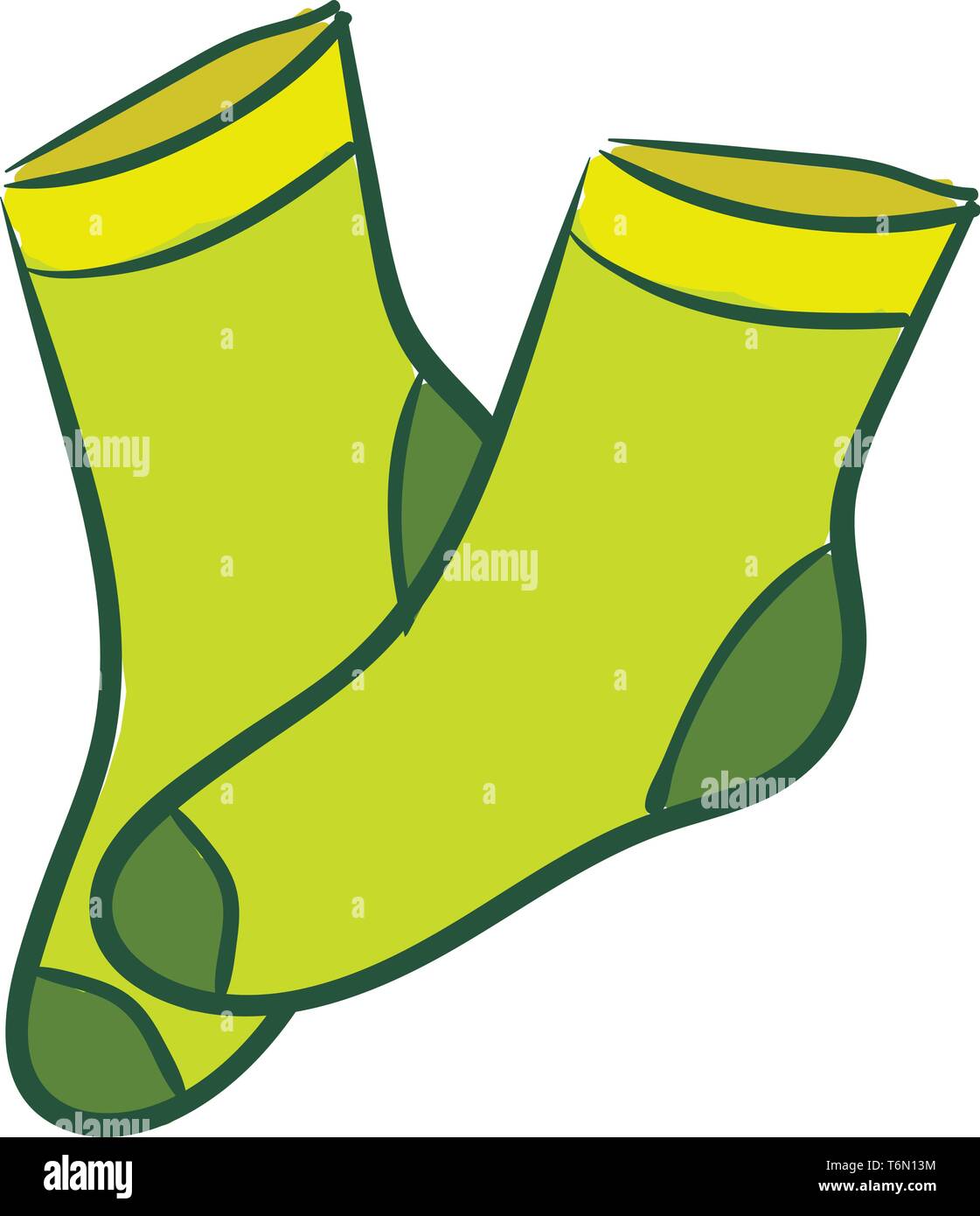 Chaussettes jaunes Banque d'images vectorielles - Alamy