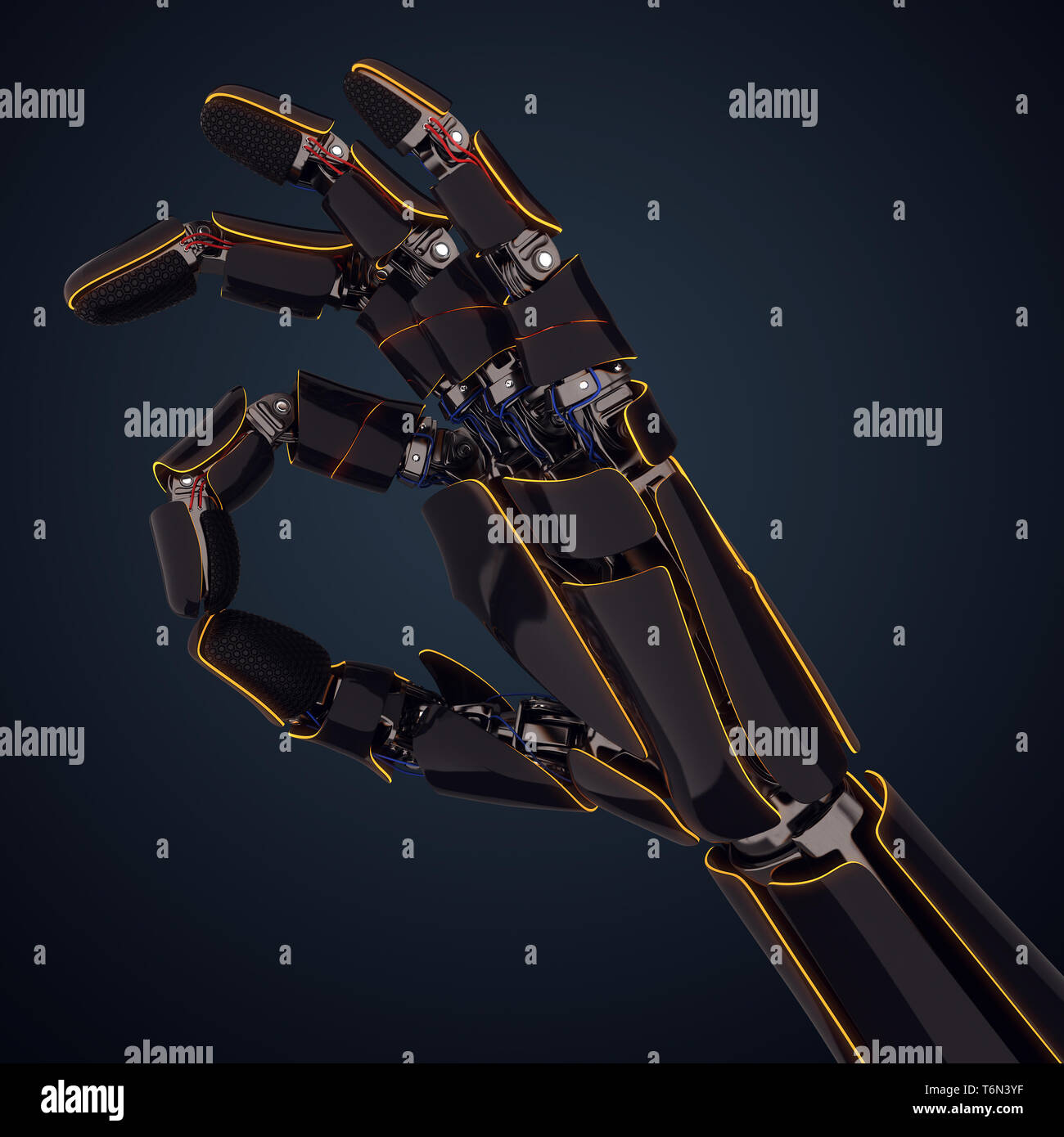 Main robotisée rendu 3D Banque D'Images