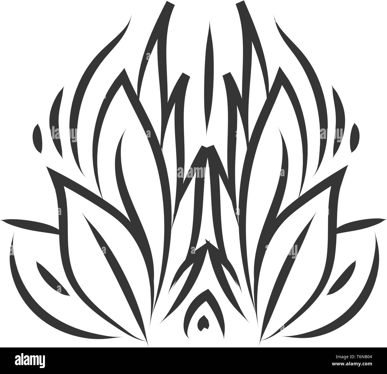 Une silhouette dessiner un groupe de feuilles en couleur noir couleur de scénario ou dessin illustration Illustration de Vecteur