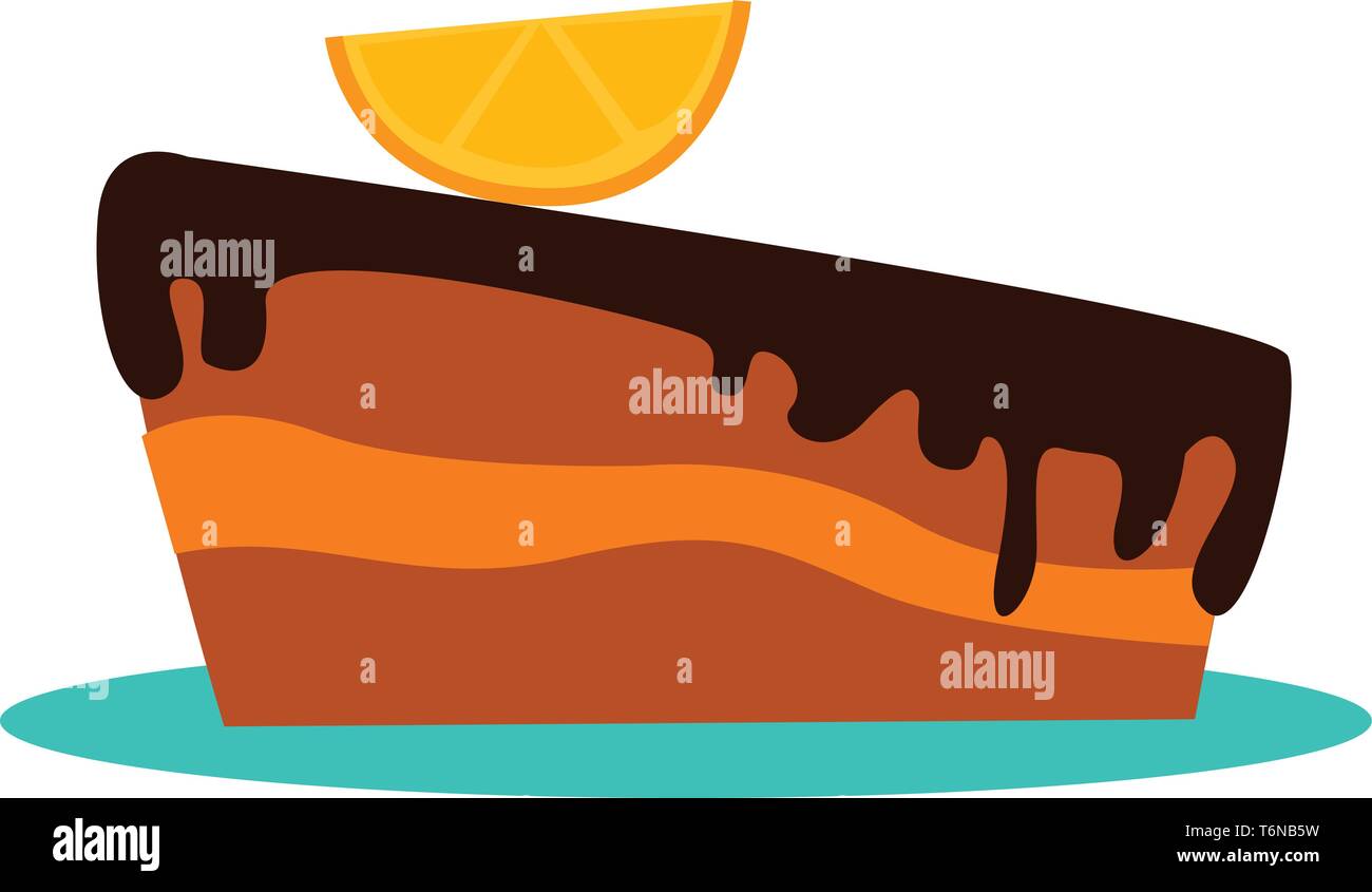 Un petit gâteau au citron crème Choco avec dessin en couleur ou de l'illustration vectorielle Illustration de Vecteur