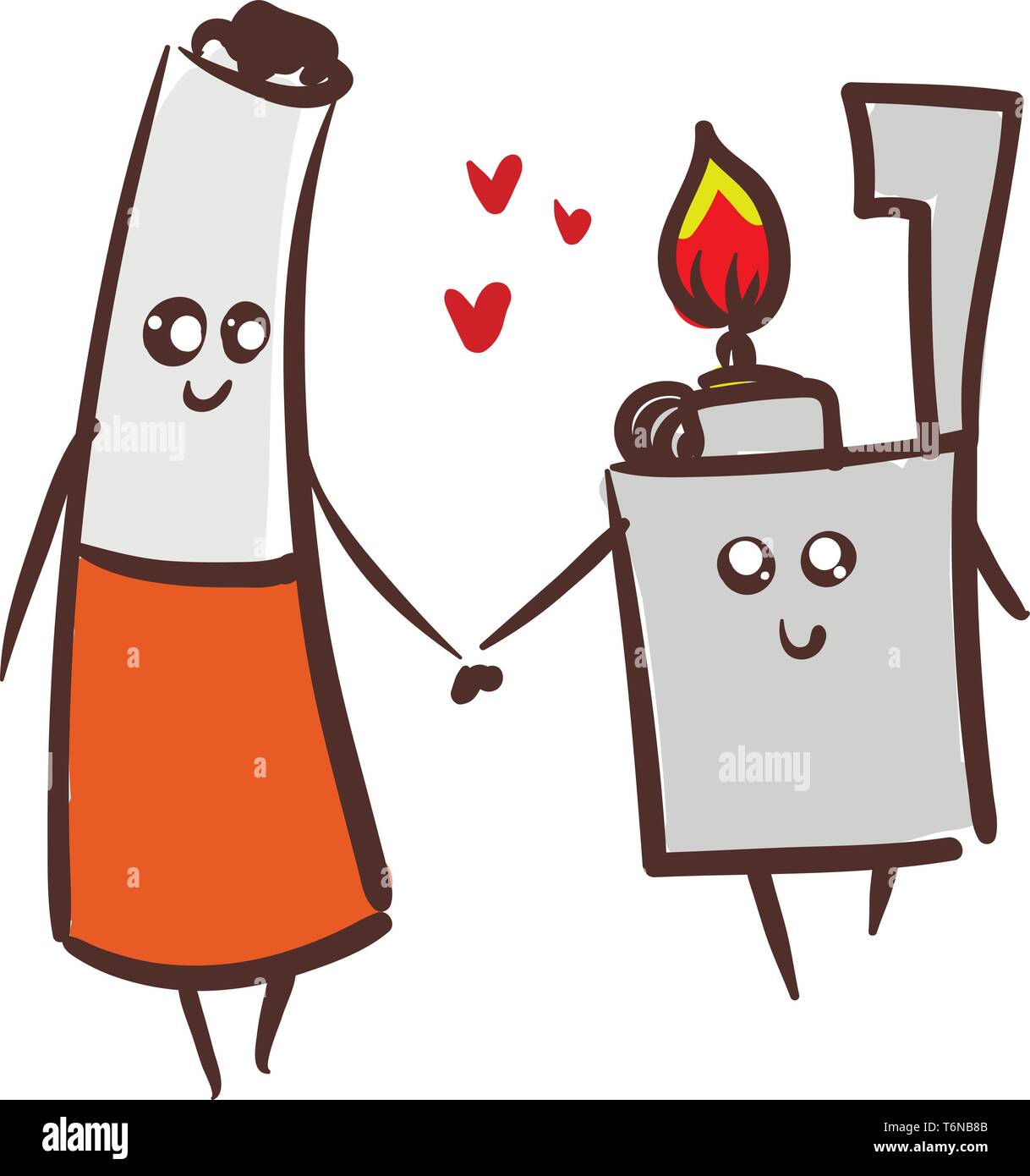 Cigarette et un briquet holding hands in love vector dessin en couleur ou de l'illustration Image Vectorielle Stock - Alamy Cigarette et un briquet holding hands in love vector dessin en couleur ou de l'illustration Image Vectorielle Stock - Alamy