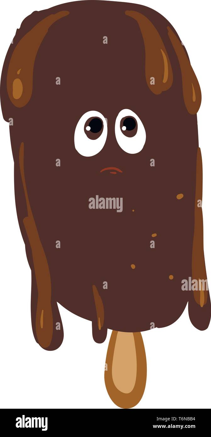 La fonte de glace au chocolat de couleur brune vector dessin en couleur ou de l'illustration Illustration de Vecteur