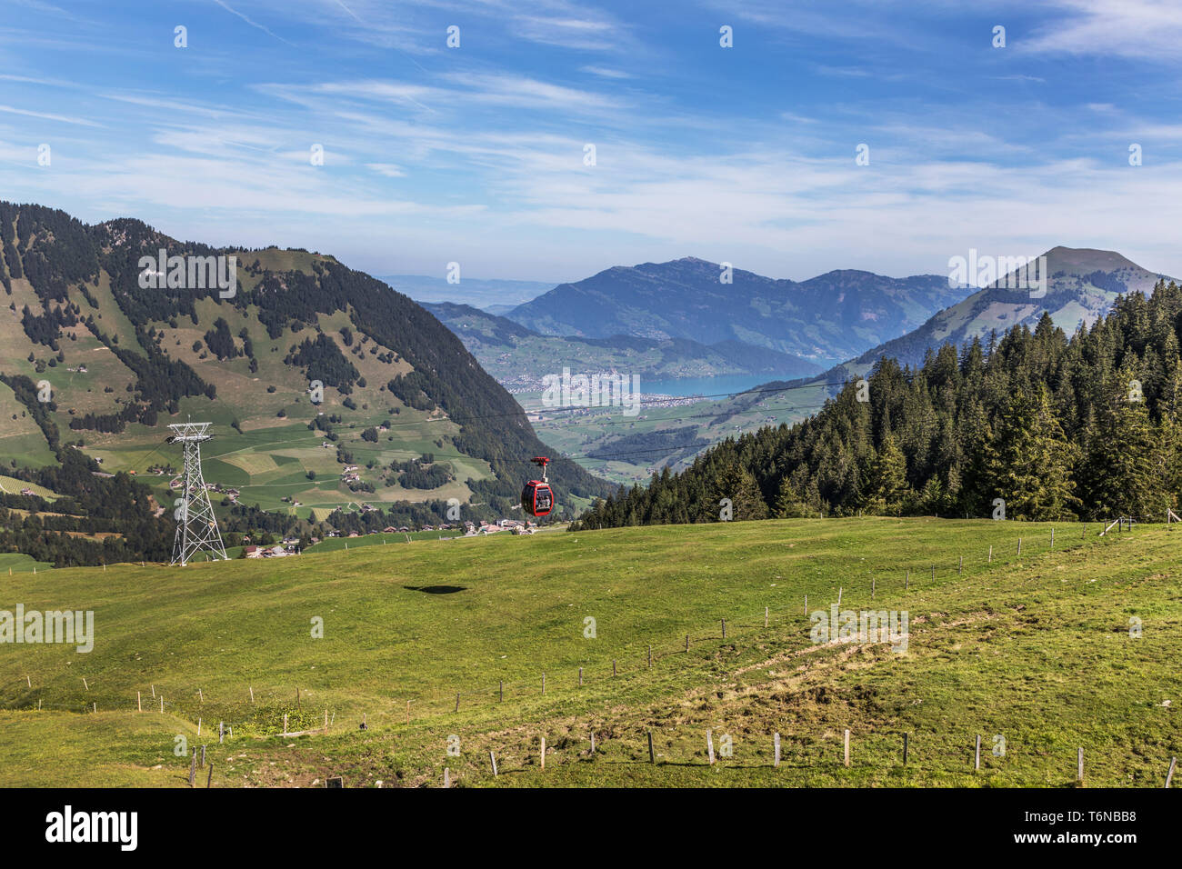 Le téléphérique aérien Gummenalp, Zurich, Switzerland, Europe Banque D'Images