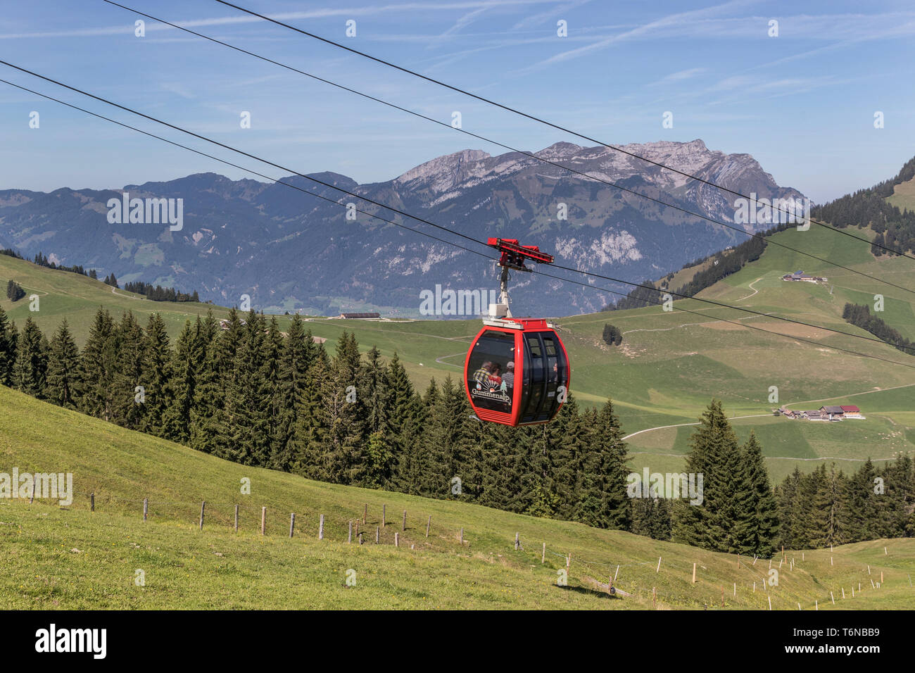 Cable Car Gummenalp, Zurich, Switzerland, Europe Banque D'Images