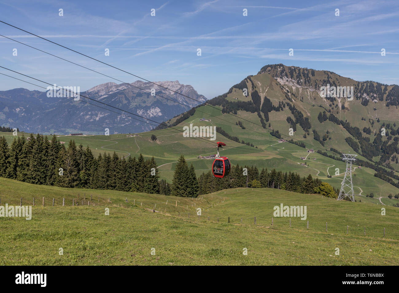 Cable Car Gummenalp, Zurich, Switzerland, Europe Banque D'Images