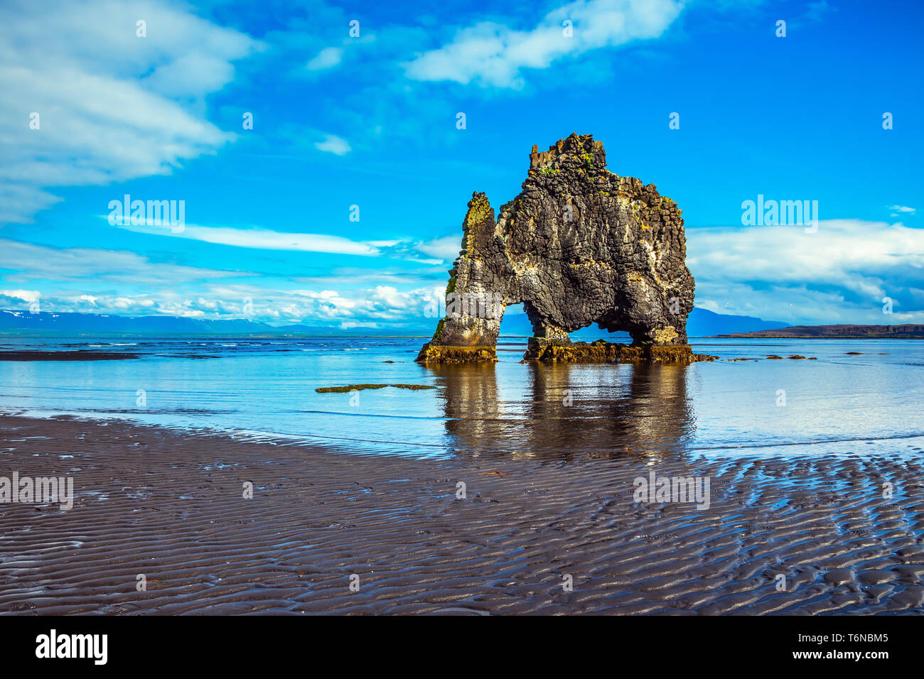 Hvitserkur - rock - monstre effrayant Banque D'Images