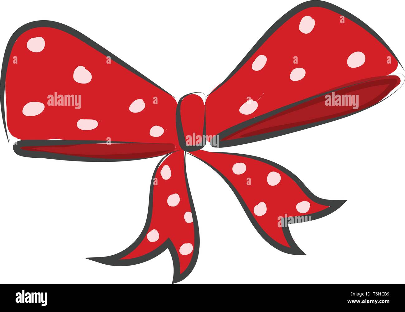 Un peu d'arc décoratif rouge à pois blancs vector dessin en couleur ou de l'illustration Illustration de Vecteur