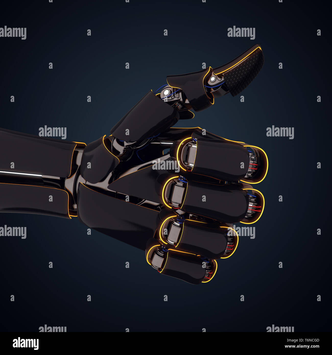 Main robotisée rendu 3D Banque D'Images