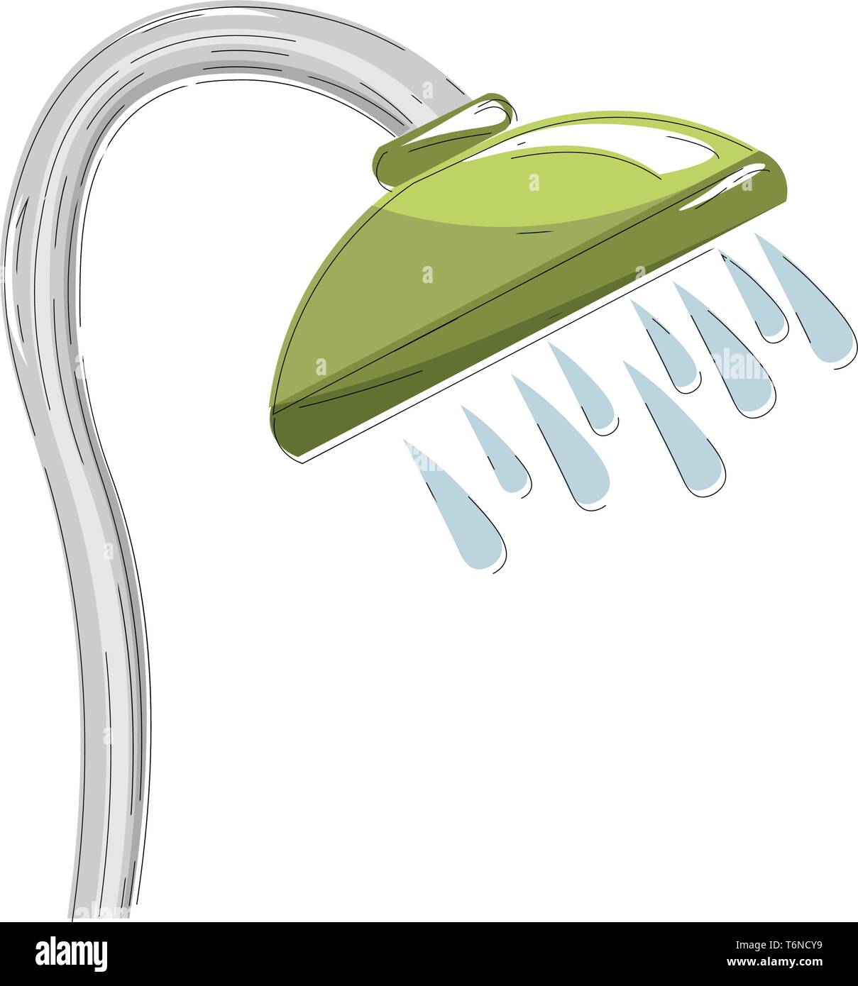 Un mignon et douche smart de couleur verte avec de l'eau couler de vecteur il dessin en couleur ou de l'illustration Illustration de Vecteur