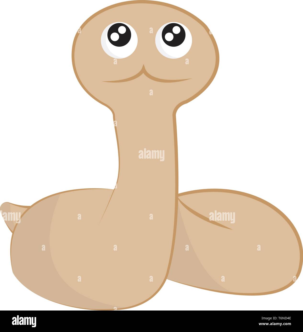 Serpent de couleur brune qui semble être triste vector dessin en couleur ou de l'illustration Illustration de Vecteur