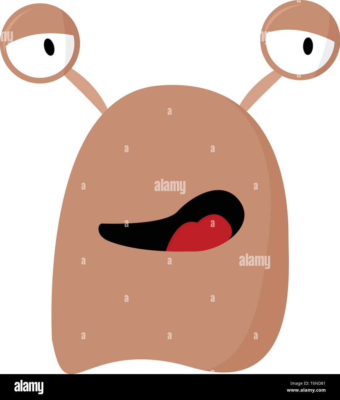 Un petit monstre qui est fatigué, la gueule ouverte, de couleur ou de dessin vectoriel illustration Illustration de Vecteur