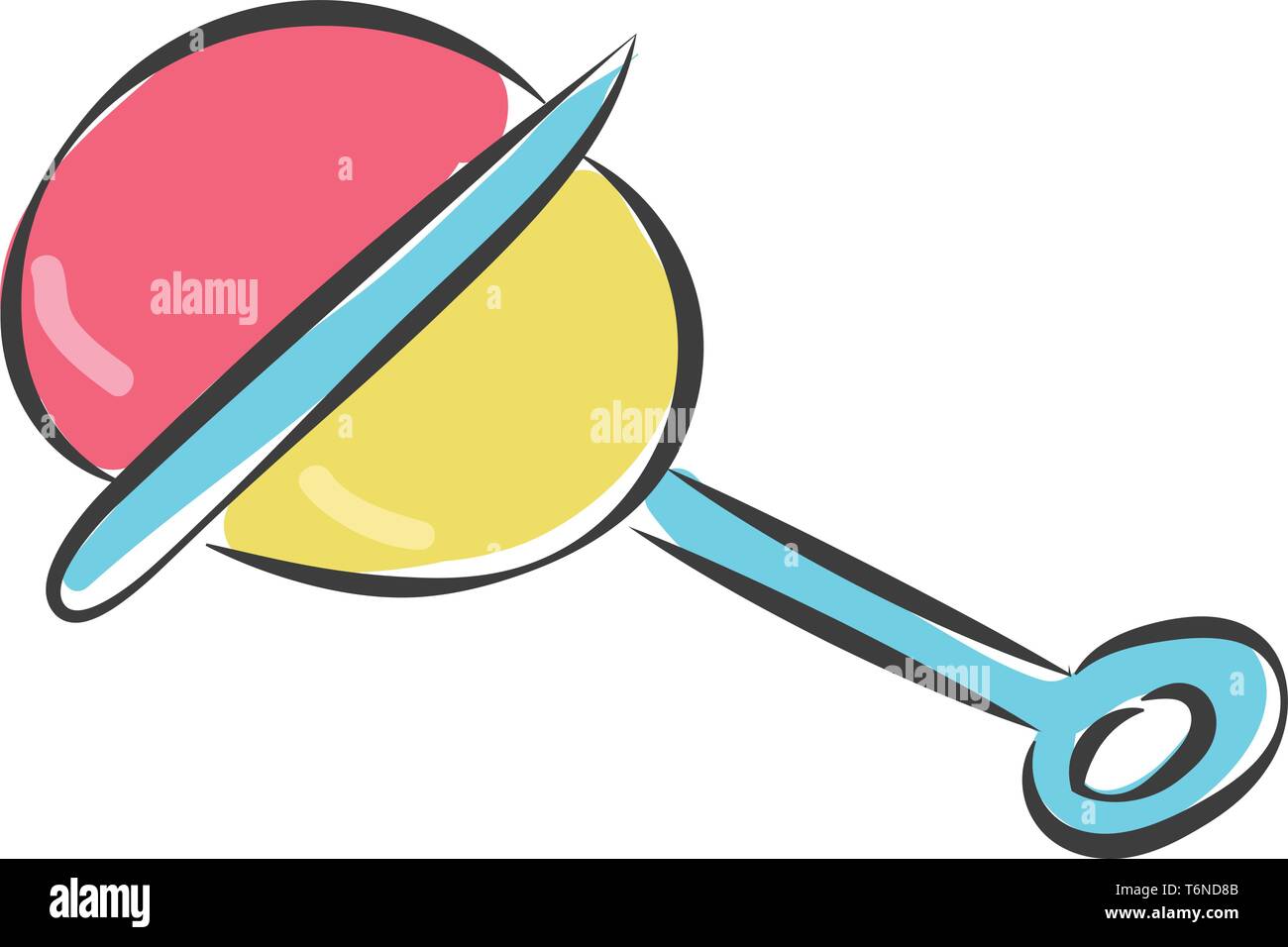 Un hochet jouet pour nouveau-nés dans le plastique de couleur ou de dessin vectoriel illustration Illustration de Vecteur