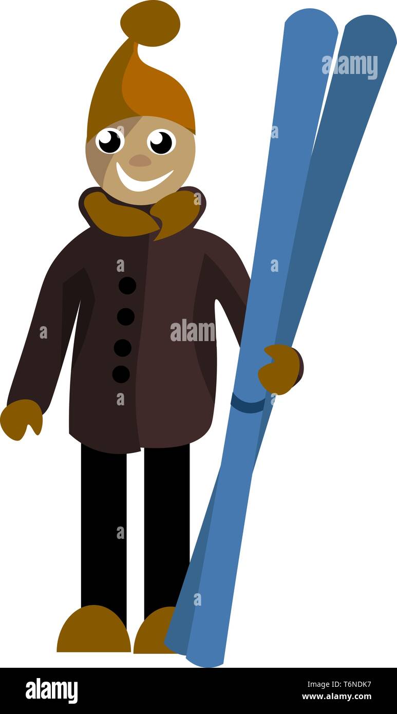 Holding A Pair Of Skis Banque D Image Et Photos Alamy