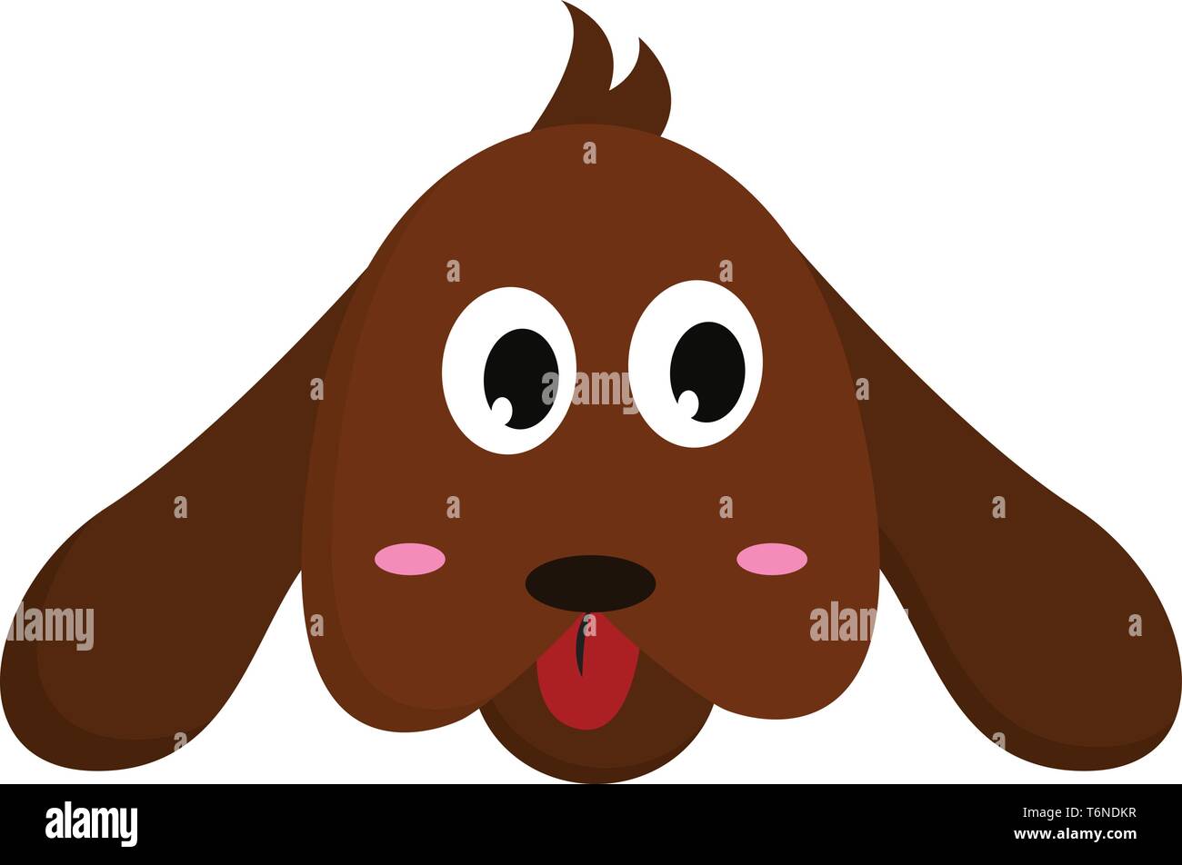 Le Visage Dun Chien Cartoon Marron Avec Des Touffes De