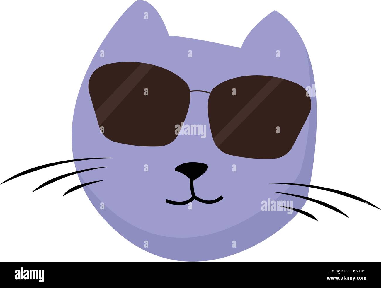 Peinture de la face d'un chat heureux avec moustaches noires du nez et de la bouche est avec des lunettes de couleur ou de dessin vectoriel illustration Illustration de Vecteur