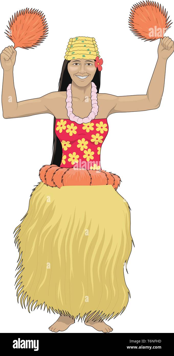 Danseuse de Hula Vector Illustration Illustration de Vecteur