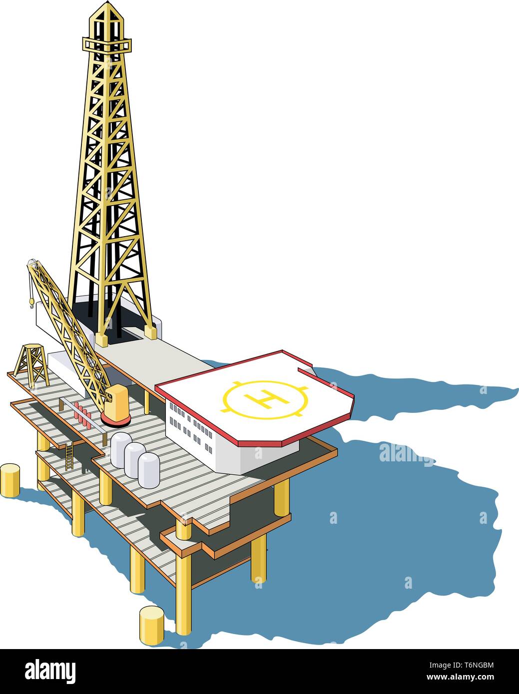 La plate-forme pétrolière Vector Illustration Illustration de Vecteur
