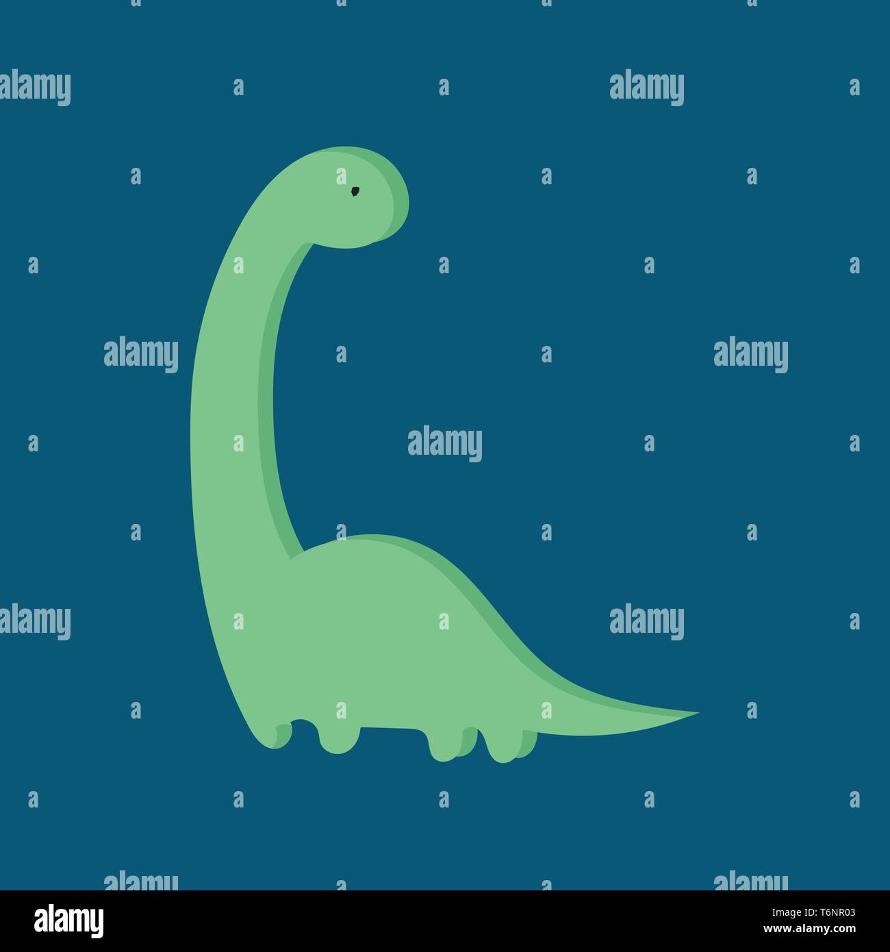 Portrait d'un dinosaure vert à gauche tandis que l'article dessin couleur ou de l'illustration vectorielle Illustration de Vecteur