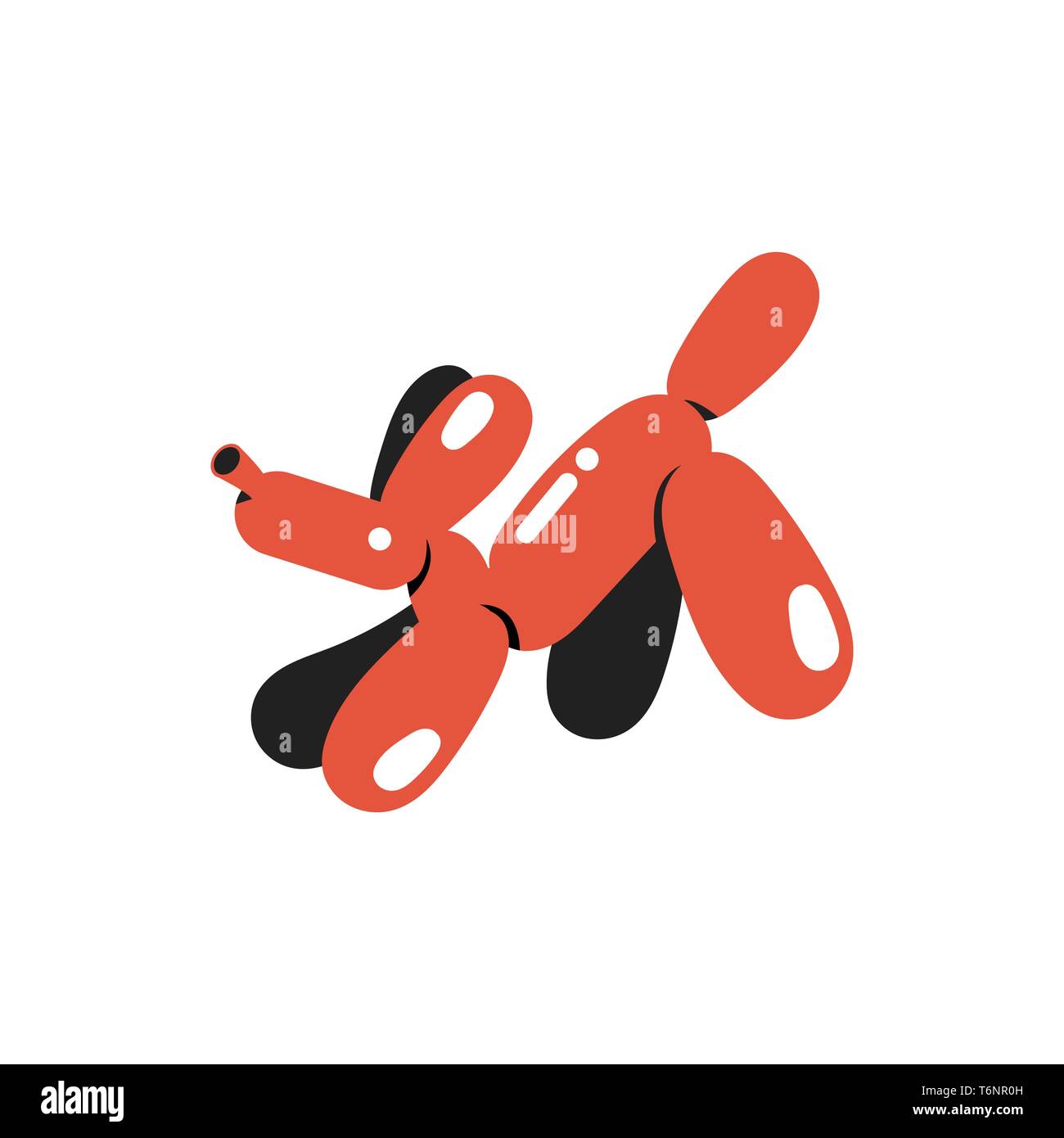 D'un clipart chien rouge jeu de ballon sur un fond blanc et vu de côté, de couleur ou de dessin vectoriel illustration Illustration de Vecteur