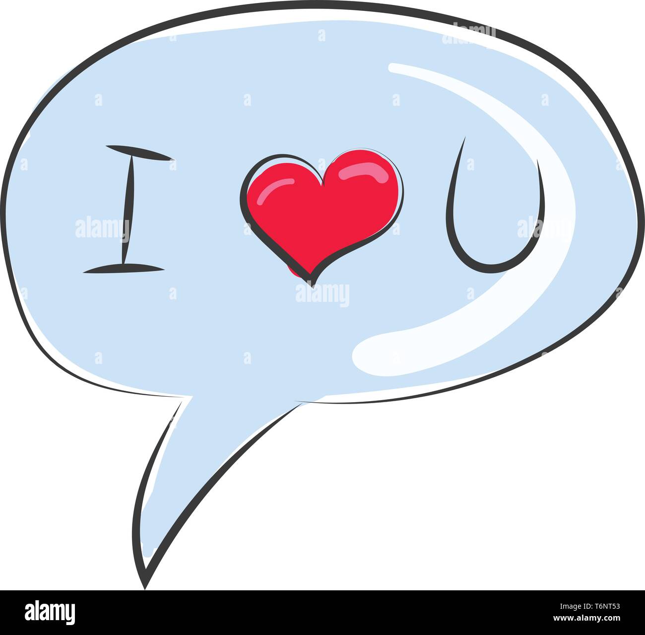 De Clipart une forme ronde bulle ballon trouve généralement à côté de la tête d'un personnage de dessin animé dans lequel les mots écrits comme j'aime vous ve Illustration de Vecteur