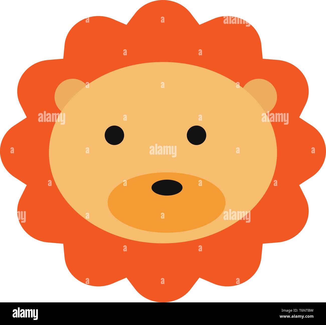 Le Visage De Lion Dessin Anime De Couleur Brune Avec Une Tete De Forme Ronde Et Orange Mane Semble Malheureux Vector Dessin En Couleur Ou De L Illustration Image Vectorielle Stock Alamy